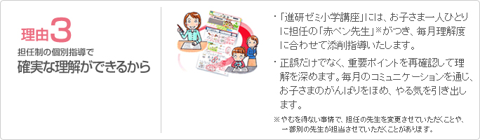 理由3 担任制の個別指導で確実な理解ができるから