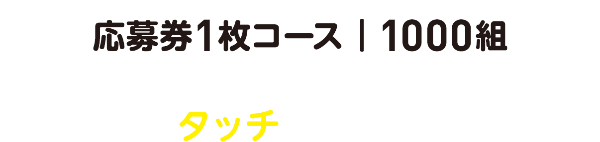 応募券1枚コース | 1,000組 どちらかをタッチしてお進みください