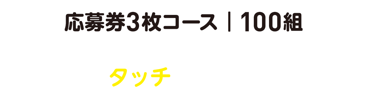 応募券3枚コース | 100組 どちらかをタッチしてお進みください