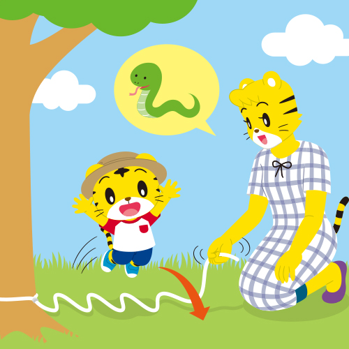 イラスト　へびさんジャンプ