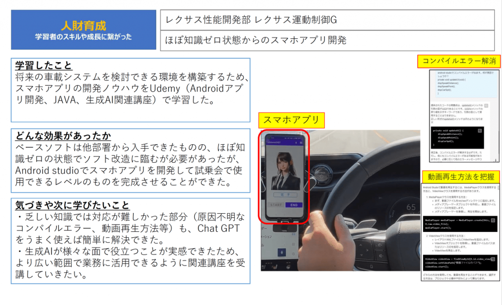 図3 レクサス運動制御グループの業務成果報告書