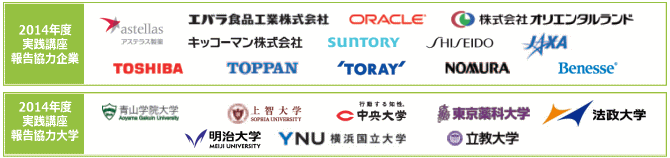 2014年度実践講座報告協力企業・大学