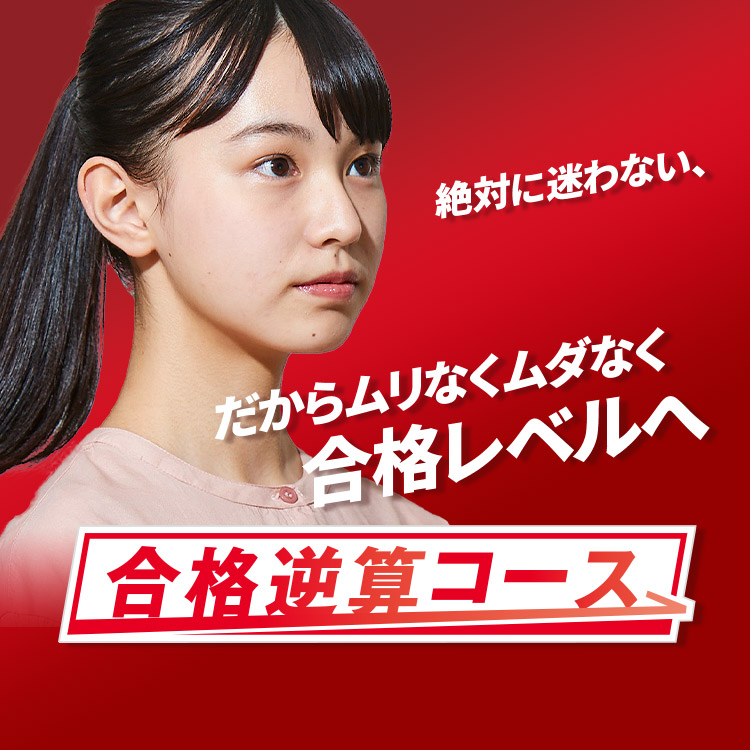 絶対に迷わない、だからムリなくムダなく合格レベルへ 合格逆算コース