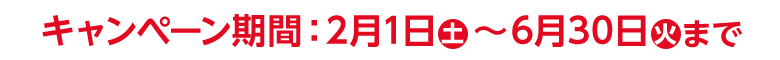 キャンペーン期間：2020年6月30日火まで
