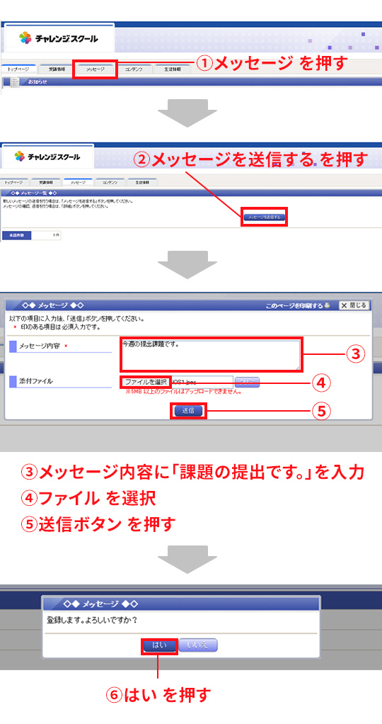 メッセージの位置