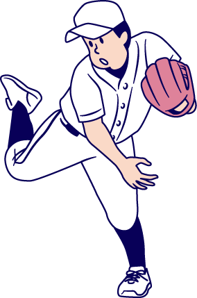 男の子が野球をしているイラスト